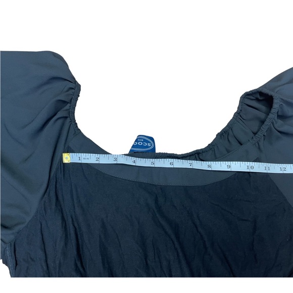 Scoop NYC Black Ruffle Flutter Sleeve Layered Blouse - Size Small - Picture 8 of 12